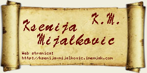 Ksenija Mijalković vizit kartica